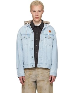 Aape By A Bathing Ape 'Aapenow' Moonface Hooded Denim Jacket - Blue