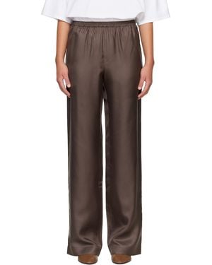 Loulou de Saison Alera Lds Silk Twill Pants - Brown