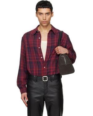 Tonywack Washed Cotton Blend Check Shirt - Red