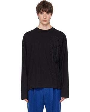 Dries Van Noten T-Shirt Noir En Coton À Logo Brodé