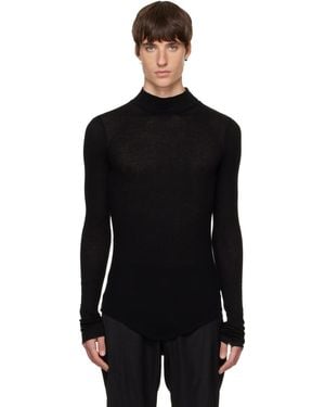 Julius High Neck Skinny T-Shirt - Black