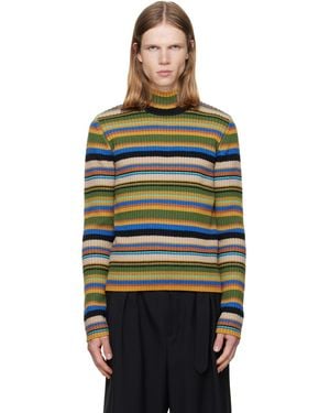 Dries Van Noten Ribbed Wool Turtleneck - Green