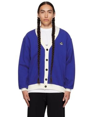 MSGM Blue Felted Cardigan