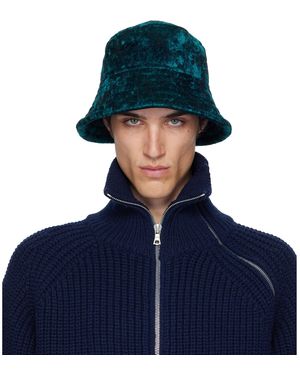 Dries Van Noten Velvet Bucket Hat - Blue