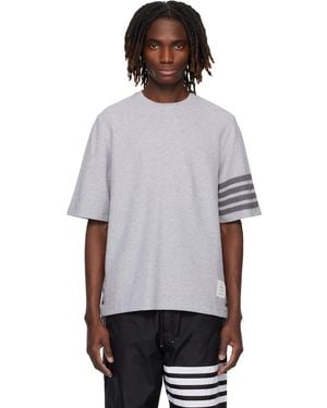 Thom Browne Textured Pique 4-Bar T-Shirt - Multicolour
