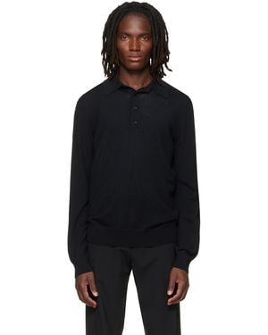 Tom Ford Fine Gauge Pure Wool Polo - Black