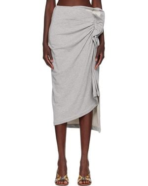 Dries Van Noten Gathered Midi Skirt - Gray