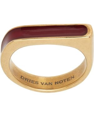 Dries Van Noten Enamelled Ring - Brown