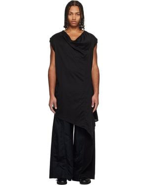Julius Umbra Drape Tunic T-Shirt - Black