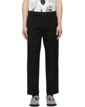 Thom Browne Cotton Twill Utility Trousers - Black