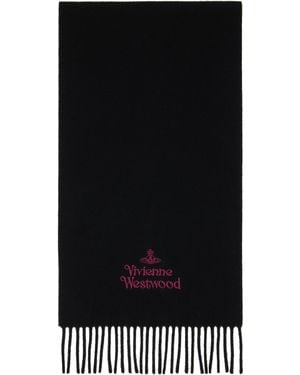 Vivienne Westwood ロゴ刺繍 マフラー - ブラック