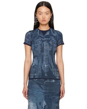 Jean Paul Gaultier ブルー トロンプルイユ Tシャツ