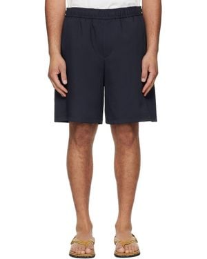 WOOYOUNGMI Embroidered Logo Twill Shorts - Blue