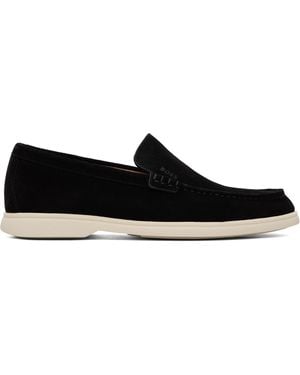 BOSS Deed-Logo Suede Loafers - Black