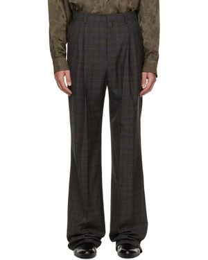 Dries Van Noten Long Straight-Leg Wool Pants - Black