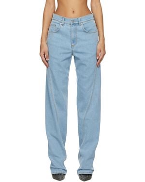 Mugler ブルー ツイストシーム ジーンズ