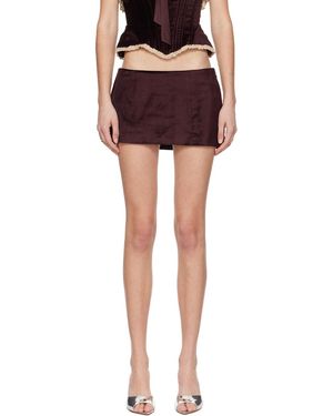 Mirror Palais Burgundy Velvet Skort - Black
