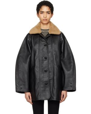 Cordera Aviator Midi Faux-Leather Jacket - Black