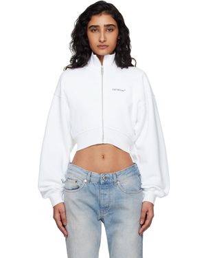Off-White c/o Virgil Abloh Arrow Glowing Flower Crop Zip Jacket - White