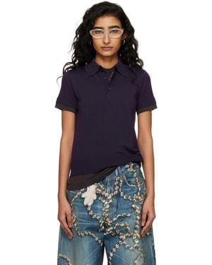 Acne Studios Layered Wool Knit Polo - Black