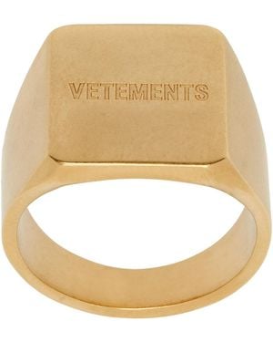 Vetements ゴールド Iconic ロゴ リング - メタリック