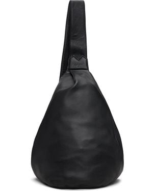 Yohji Yamamoto ブラック ミディアム Tuck Sling バッグ