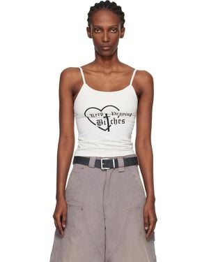 Willy Chavarria Off- 'Keep Praying Bitches' Cholita Camisole - Multicolour
