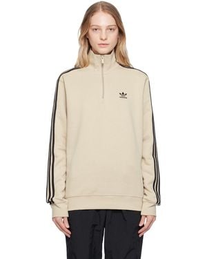 adidas Originals Beige Half-zip Sweater - Natural