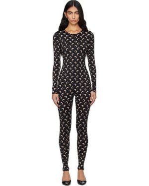 Marine Serre ブラック Moon リサイクルジャージ キャットスーツ