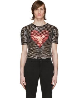 Rabanne Black Metal Heart T-shirt