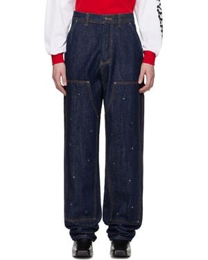 Kusikohc Workwear Multi Rivet Jeans - Blue