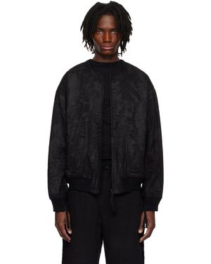 Professor.E Blouson Aviateur Noir À Effet Délavé