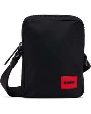 HUGO ブラック ジッパー バッグ