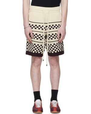 Amiri Off- & Chequered Mesh Shorts - Black