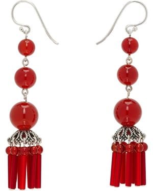 Sophie Buhai Triplet Flamenco Earrings - Red