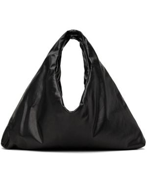 Kassl Crinkled Canvas Drawstring Tote Bag - Black