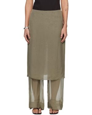 Paloma Wool Khaki Low Silk Archive Trousers - Multicolour