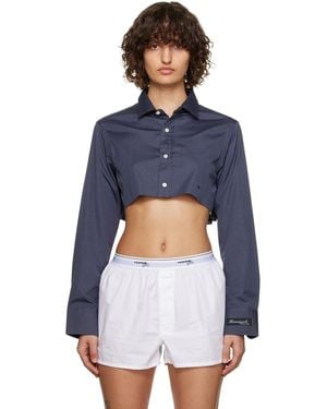 HOMMEGIRLS Ssense Work Capsule – Cropped Shirt - Blue