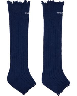 ShuShu/Tong Embroidered Logo Sandal Socks - Blue