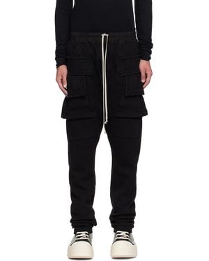 Rick Owens Tower Creatch Drawstring Cargo Trousers - Black