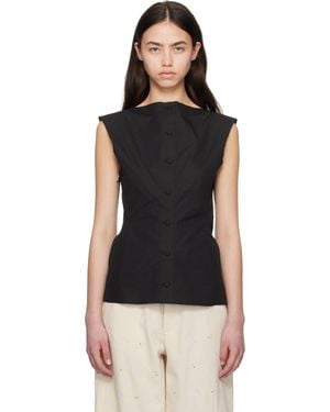 Marni ブラック コンパクトコットン ポプリン トップス