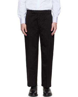 Thom Browne Pantalon Utilitaire Noir En Sergé De Coton
