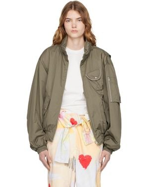 OPEN YY Cotton Cargo Bomber Jacket - Natural