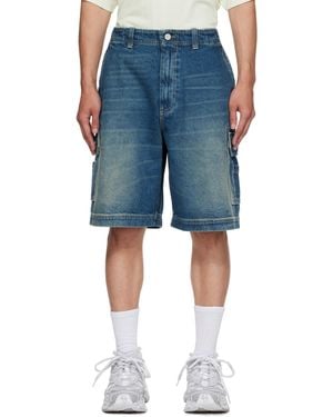 Vetements Hip-Hop Denim Cargo Shorts - Blue