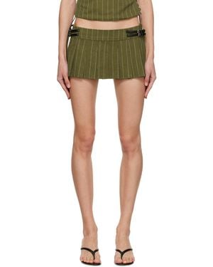 Miaou Khaki Reno Miniskirt - Green