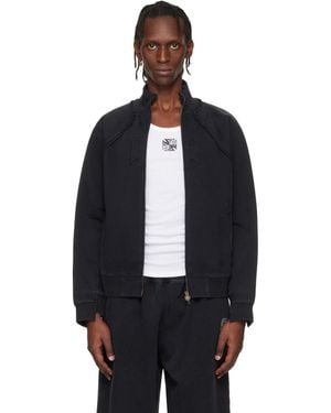 Vetements Biker Cross Fitted Zip-Up Track Jacket - Blue