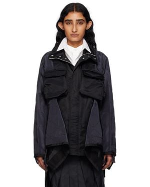 Sacai Nylon Twill Mix Coat - Black