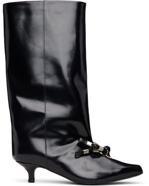 Toga Leather Tall Boots - Black