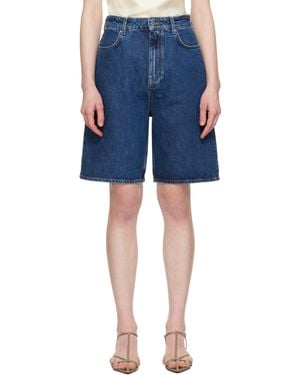 Loulou de Saison Isu Denim Shorts - Blue