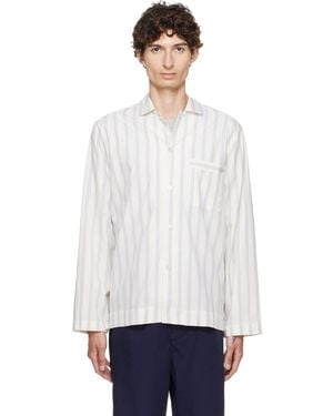 Tekla Off- & Poplin Long-Sleeved Pyjama Shirt - White
